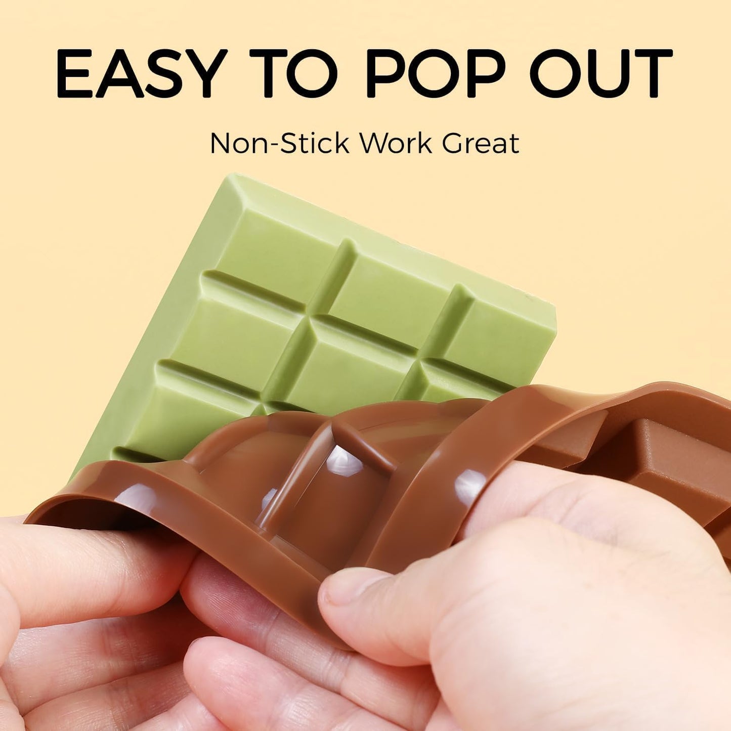 Chocolate Molds - Non-Stick Chocolate Bar Mold, Break Apart Chocolate Bar Maker Food Grade Deep Mold For Knafeh Pistachio Milk Home Diy - 1 Piece