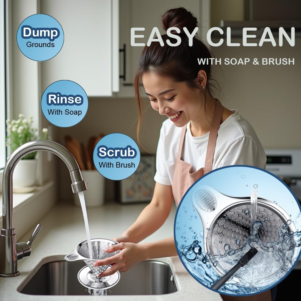 Pour Over Coffee Dripper, Triple Layer Stainless Steel Pour Over Coffee Dripper, Portable Coffee Maker With Detachable Cup Stand, 2-4 Cup Paperless Reusable Pour Over Coffee Filter Non-plastic