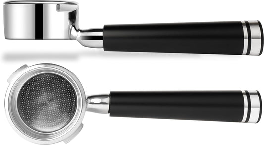 LILQ 58mm Bottomless Naked 2 Ears Portafilter Compatible with Gaggia Machines– Includes 18–20g Basket (Aluminum Flat, 58mm For Gaggia)