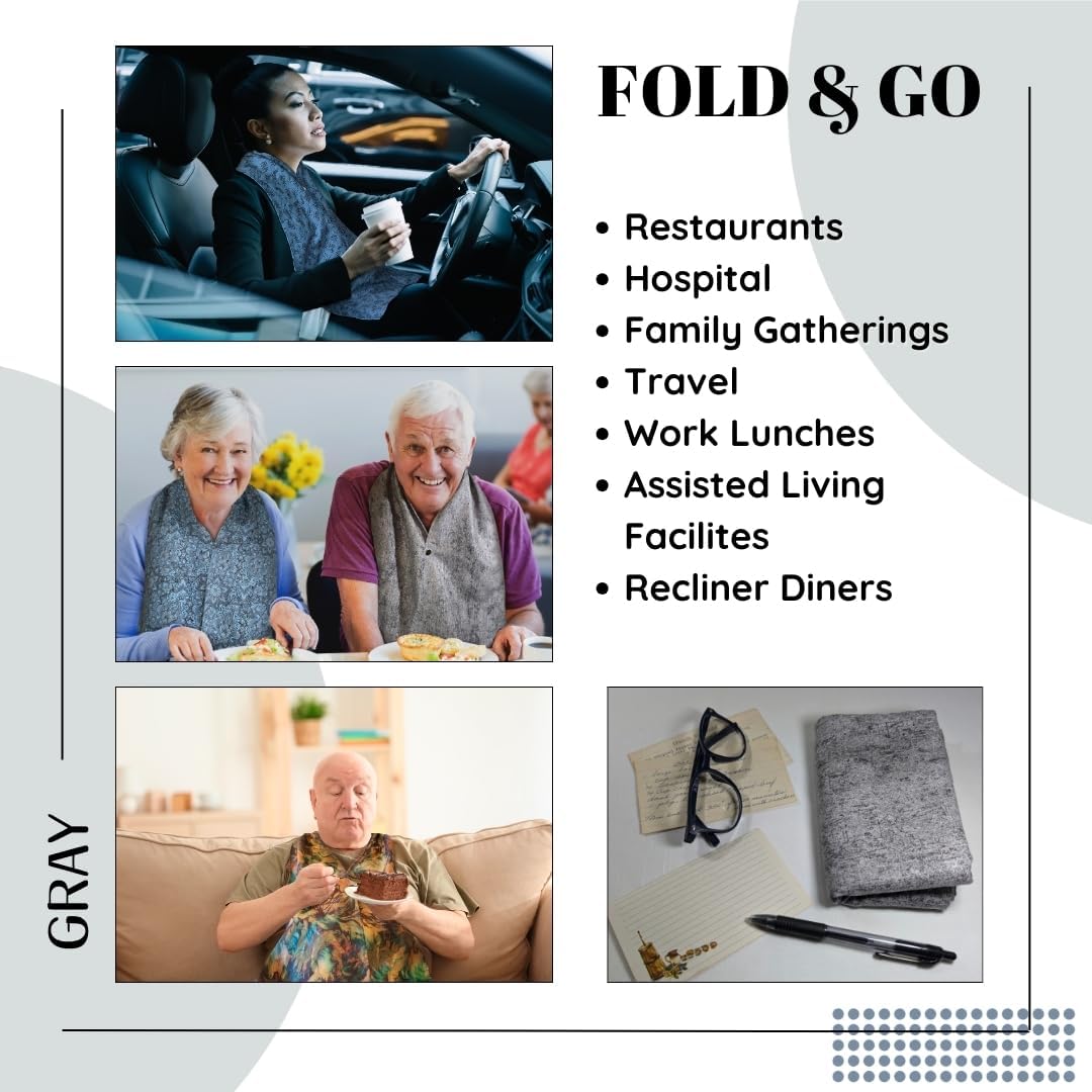 Adult Bib Scarf - Dignified Alternative to Bibs | Washable and Reusable Clothing Protectors for Eating