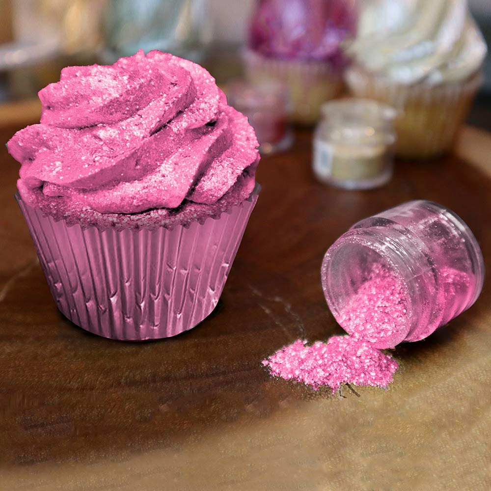 Neon Pink BAKELL Edible Glitter, 45 Grams | TINKER DUST Edible Glitter | KOSHER Certified | 100% Edible Glitter | Cakes, Cupcakes, Cake Pops, Drinks, Dessert Vegan Glitter & Dusts (45g Shaker, Neon Pink)