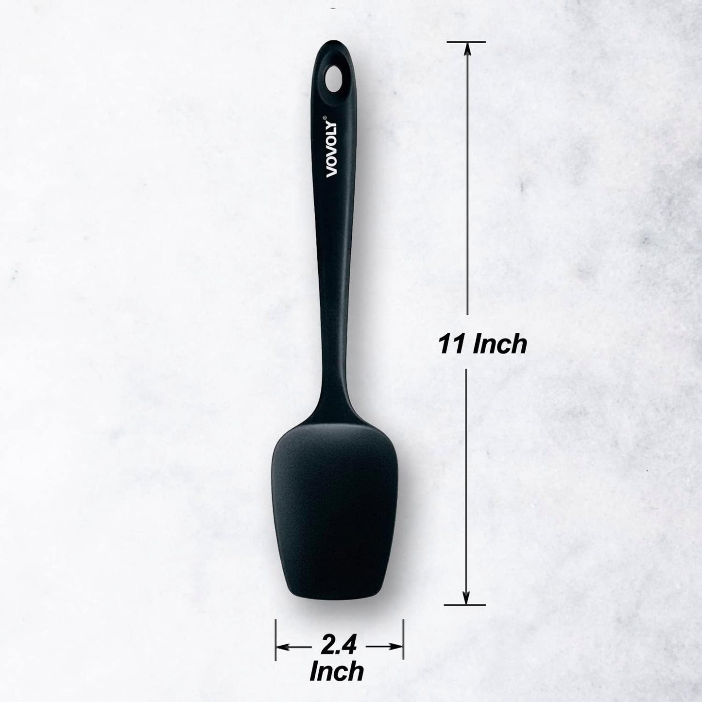 Silicone Spatula Set, High Heat Resistan Rubber Spoon Spatula, Non-Stick Spoonula with Seamless One Piece Design, Flexible Scrapers Baking Mixing Tool,3 Pack, Black