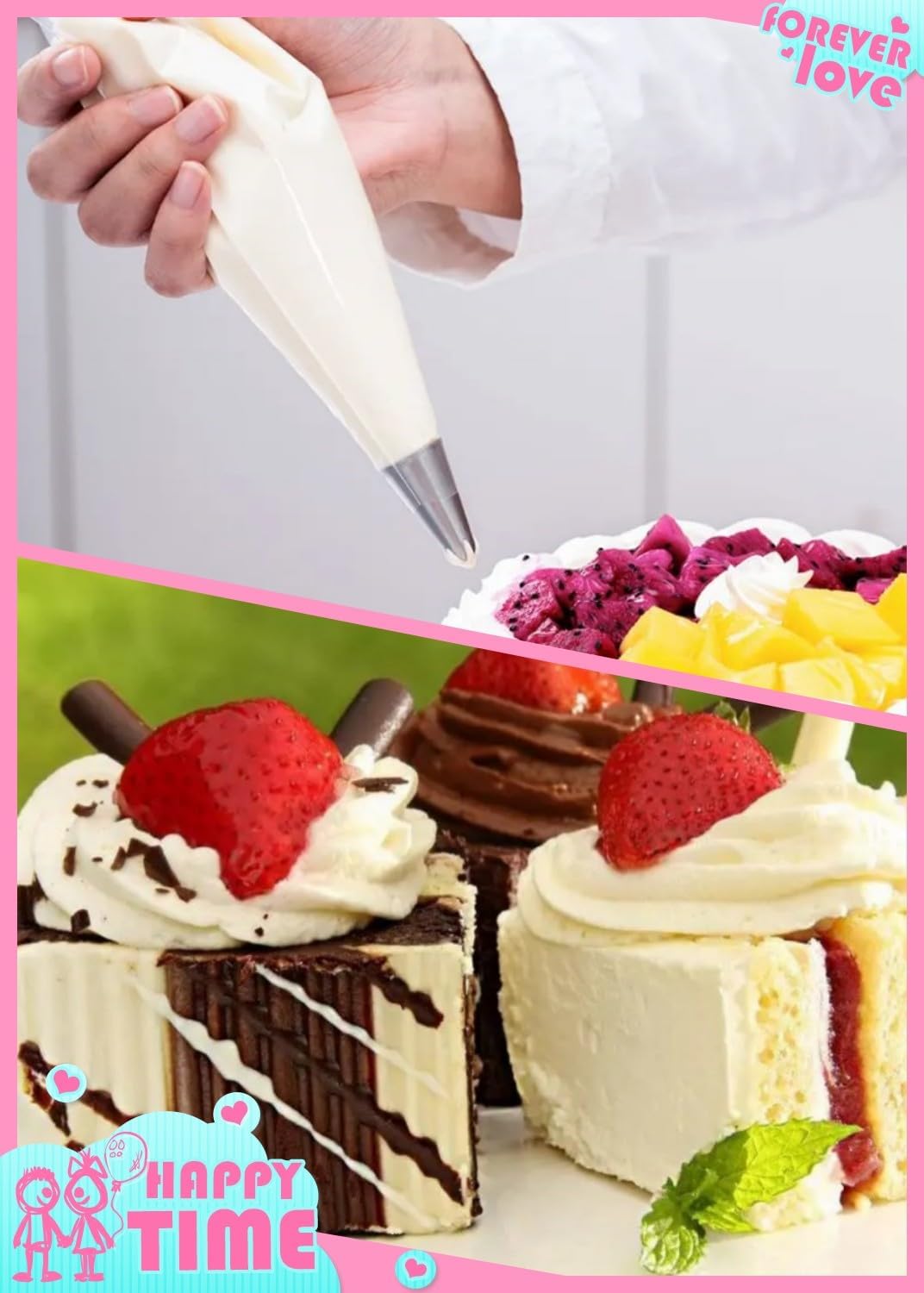 XXL 26in Pastry Bags Disposable, 100 Pcs 26 Inch Decorating Piping Bags for Frosting, Royal Icing, Professional Cake Supplies for Baking and Decorating