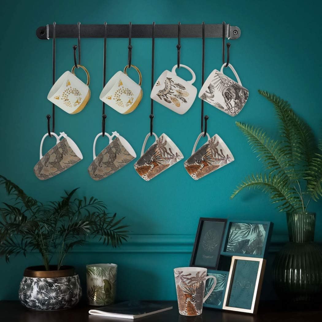 AJART Coffee Bar Decor Mug Holder: 17" Coffee Cup Rack for Home Kitchen Office Dining Room Cafe Bar