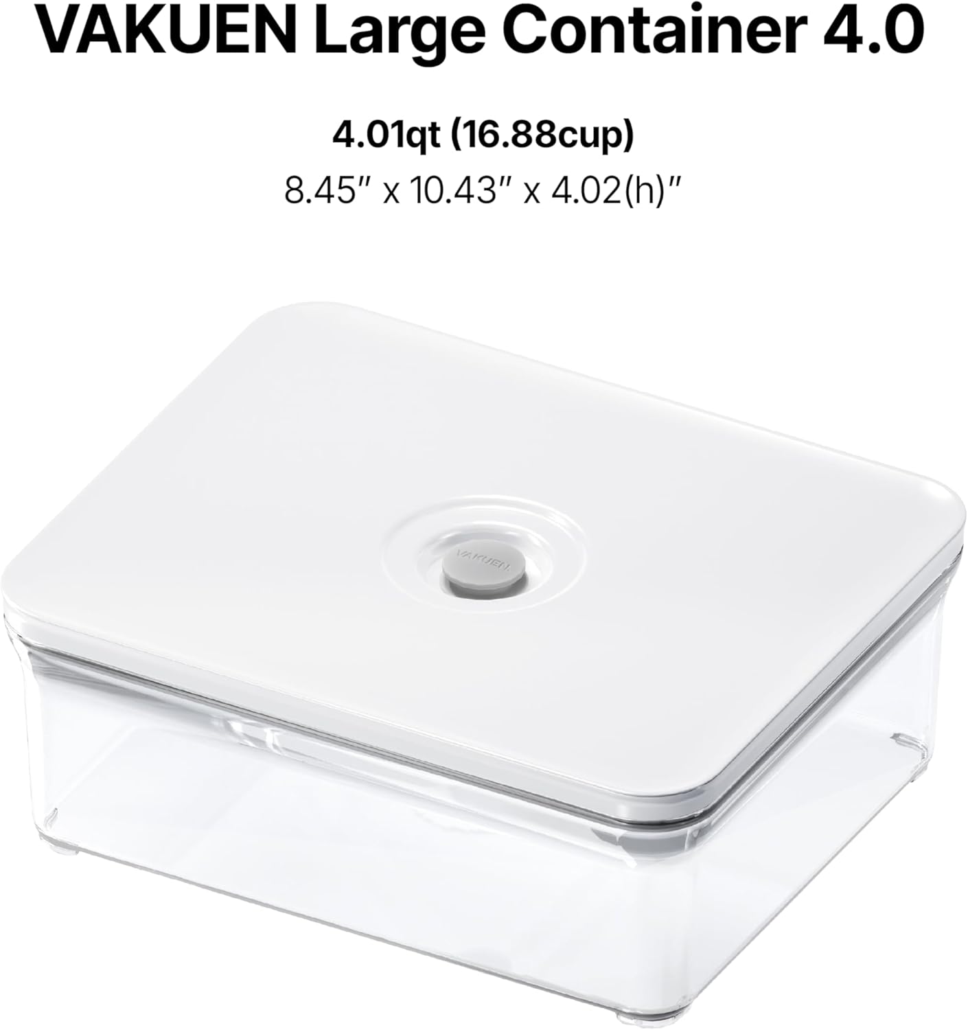 Premium Airtight Food Storage Containers, 4L(4.10qt) Smart One-Click Seal Lid, Patented Double Silicone Lining, 100% Leak Proof, BPA-FREE (Large Container 4.0)