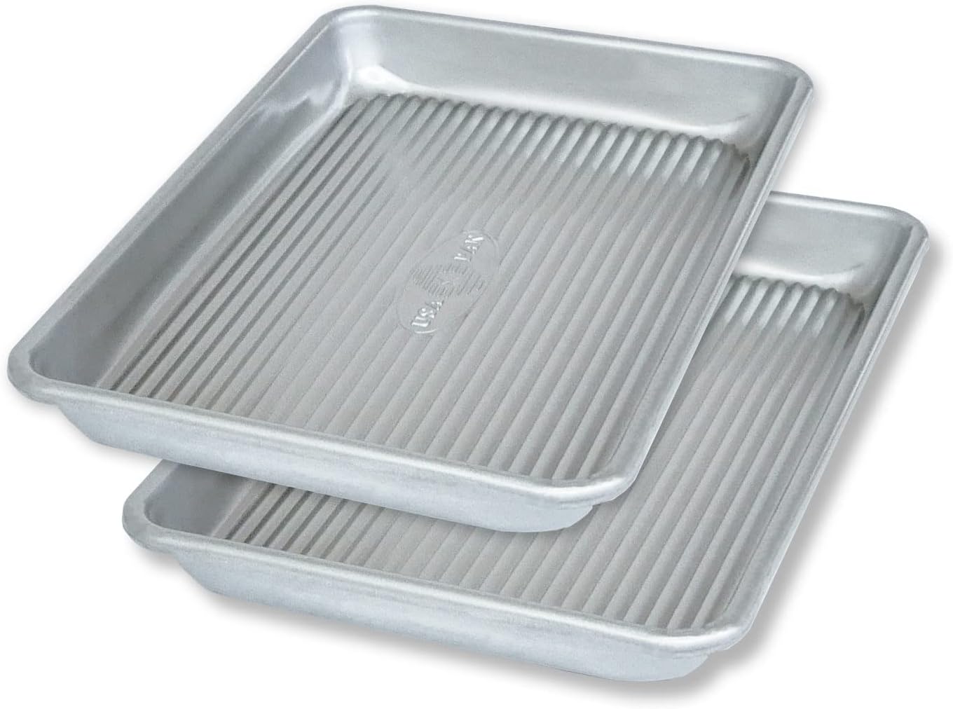 USA Pan Bakeware Mini Sheet Baking Pan Warp Resistant with Nonstick Quick Release Coating, Aluminzed Steel, Set of 2