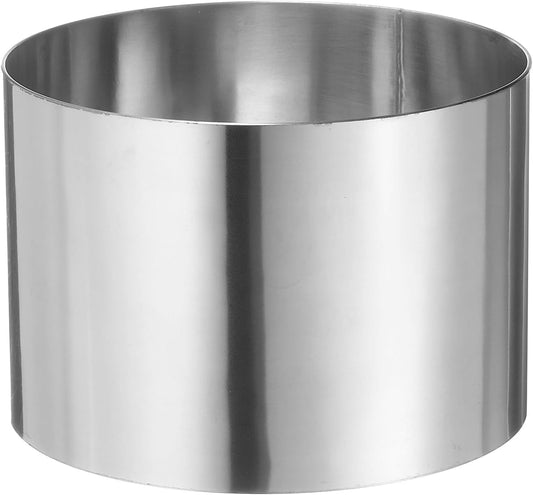 HARFINGTON Round Cake Ring 5 x 2.75 Inch Seamless Stainless Steel Pastry Mousse Dessert Ring Mirror Coating for Baking Cooking Making Tool