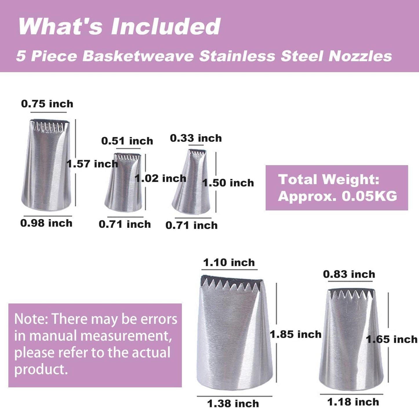 Half Row Braided Flower Piping Tips Set, BasketweavePiping Tip Set, Stainless Steel Piping Nozzles Kit, Braided DecoratingTube Set, for Pastry Cupcakes Cakes Cookies Decorating (6 Pcs)