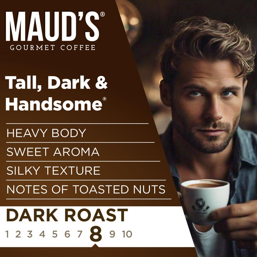 Maud's Dark Roast Coffee Pods, 200ct, Recyclable Single Serve Pods – 100% Arabica Coffee, Compatible with Keurig K Cups Maker