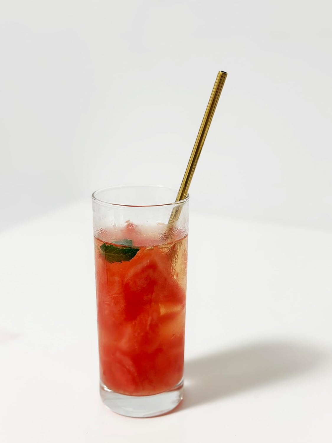 10 Pcs Stainless Steel Straws, Reusable Drinking Straws, 5 Straight + 5 Bent Metal Straws Set With 2 Pcs Cleaning Brushes (Gold, 10.5 Inch)