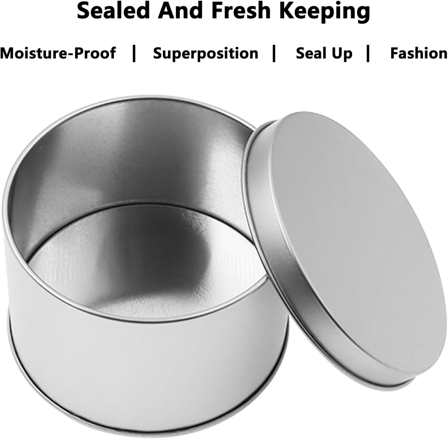 Metal Empty Boxes, Tin Boxes with Lid,Small Silver Tin Boxes,Stackable Organizer Containers,8PCS Storage Tin for Home Outdoor Active Storage Containers