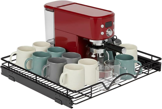 HOLDN’ STORAGE Pull Out Cabinet Organizer, Heavy Duty Caddy w/Lifetime Limited Warranty -22”W x 21”D - Requires At Least 23-1/4” Cabinet Opening, Steel Metal Cabinet Drawers Slide Out, Black