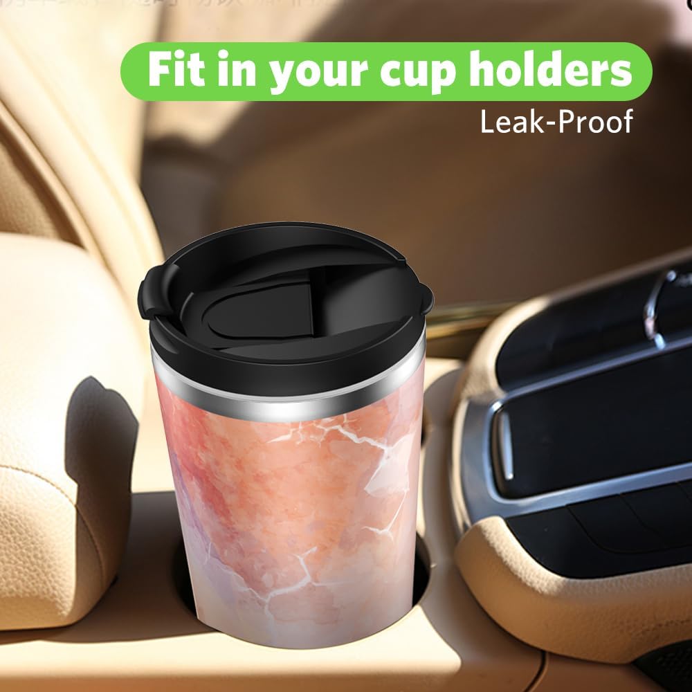 Insulated Coffee Mug with Ceramic Coating, 18oz Travel Mug with Leak-proof Lid, Vacuum Double-wall Tumbler, Stainless Steel Thermal Cup for Tea, Hot Cocoa, Cold Beverage, Ice Drinks
