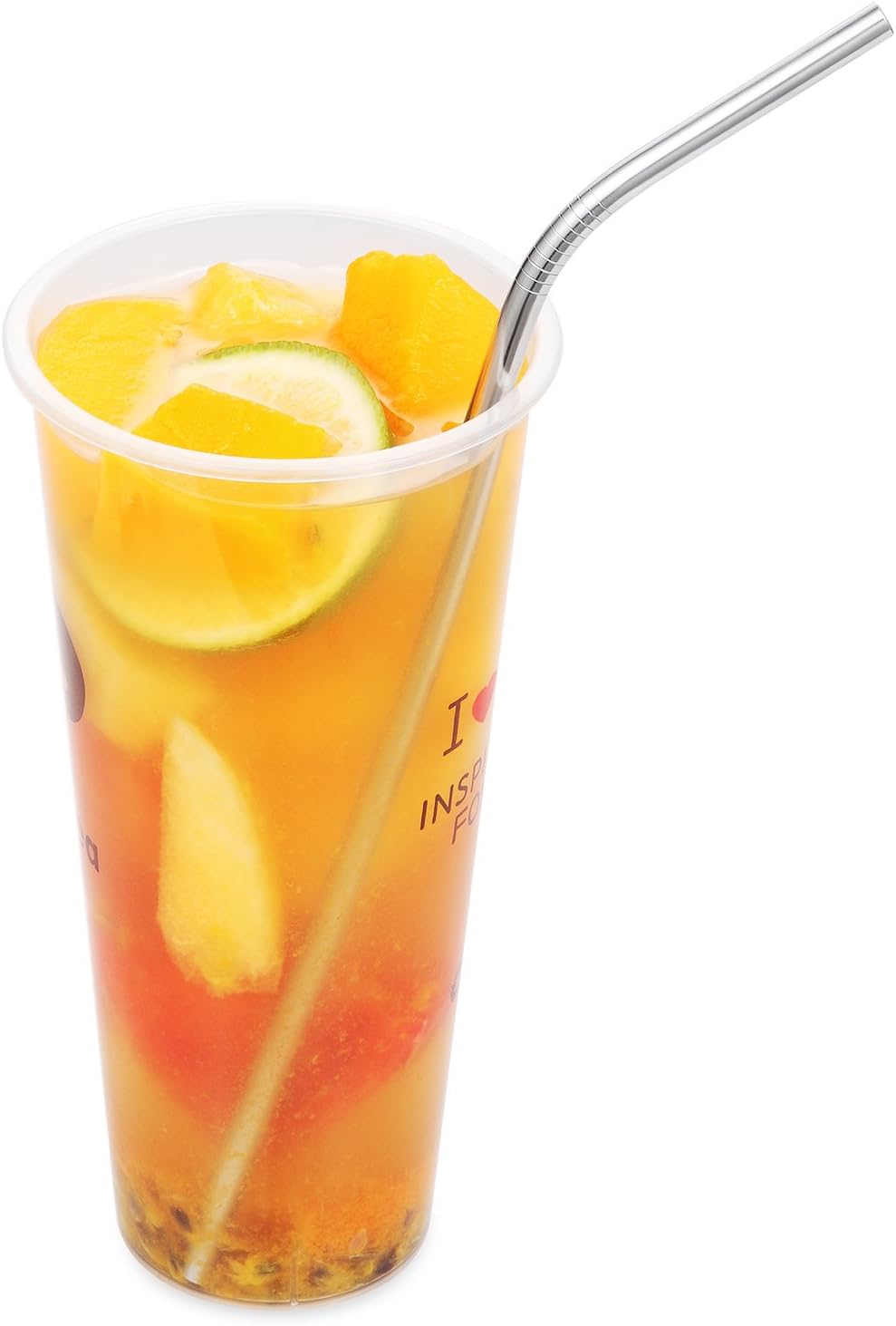 25 Piece Set Stainless Steel Straws Long 8.5 Inch Drinking Metal Straws Reusable Drinking Straws for 20 OZ (20 Bent|5 Brushes)