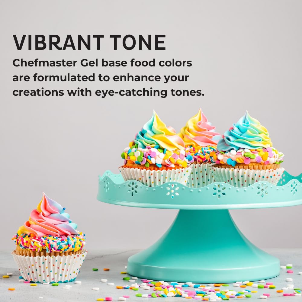 Chefmaster Fuchsia Pink Gel Food Coloring | Vibrant Color | Professional-Grade Dye for Icing, Frosting, Fondant | Baking & Decorating | Fade-Resistant | Easy-to-Use | Made in USA | 1 oz