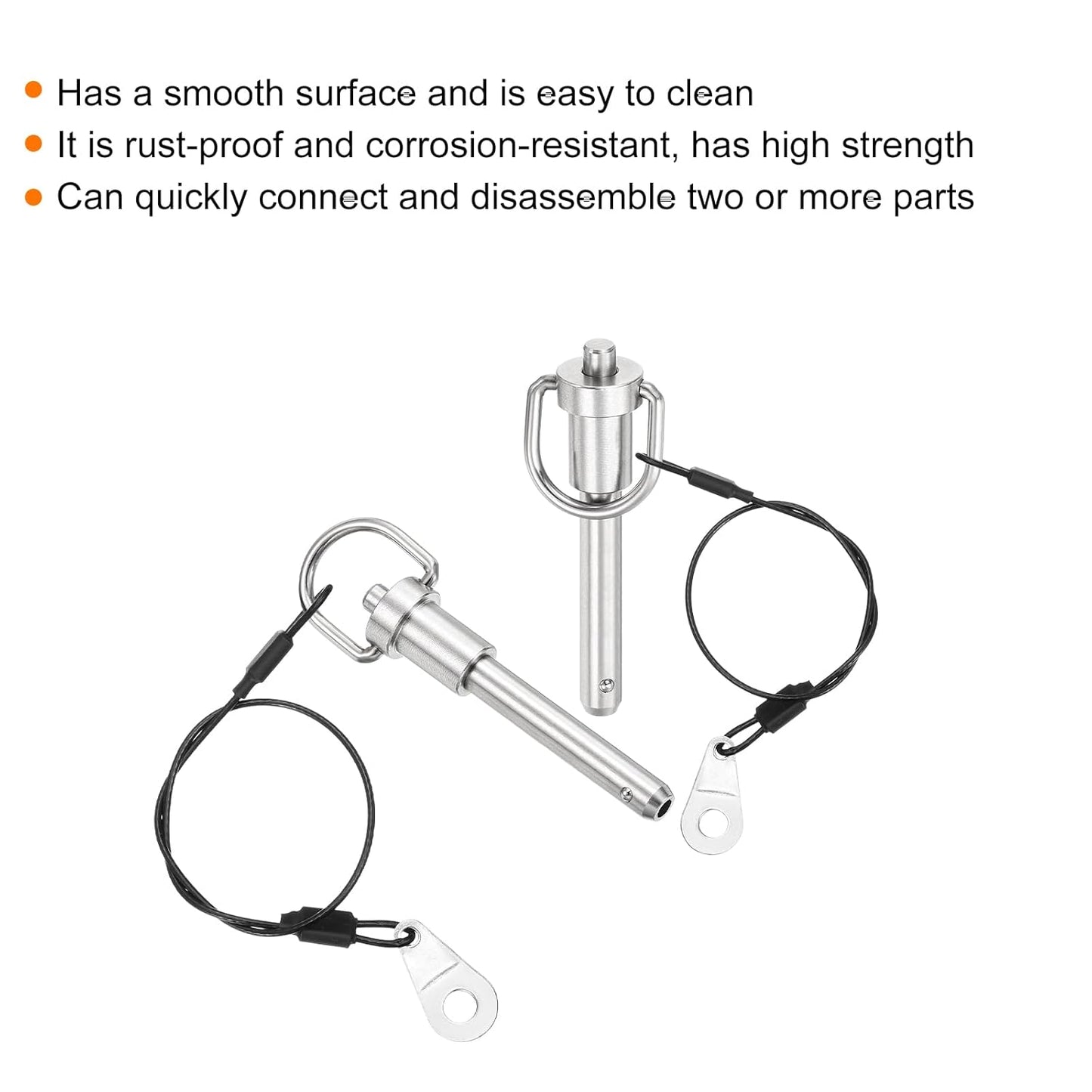 uxcell 2 Pcs Quick Release Pin, 5/16" x 1" (Dia. x L), Stainless Steel, Silver