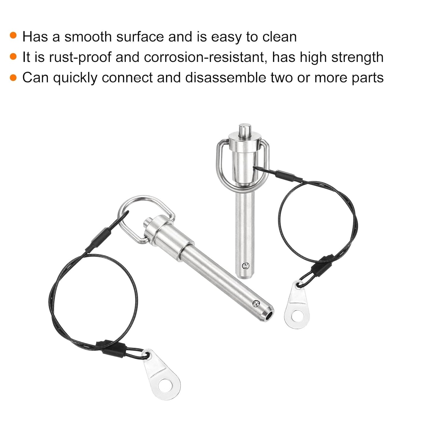 UXCELL 1 Pcs Quick Release Pin, 3/8" x 1.5" Stainless Steel, Silver