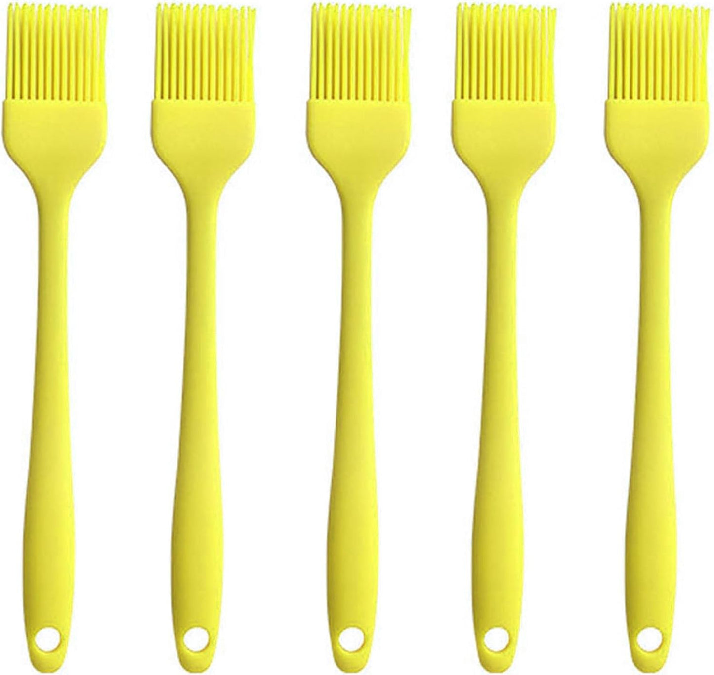 Silicone brush, Oil Brush for BBQ Kitchen Cooking Baking and Grilling (5 PCS,yellow)