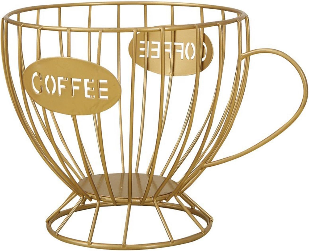 Extra Large Capacity Coffee Pod Holder, Counter Organizer, Capsule Basket, Coffee Bar Accessories for K-cup Kitchen, Dining Room, Office, Home, Cafe, Hotel (Gold)