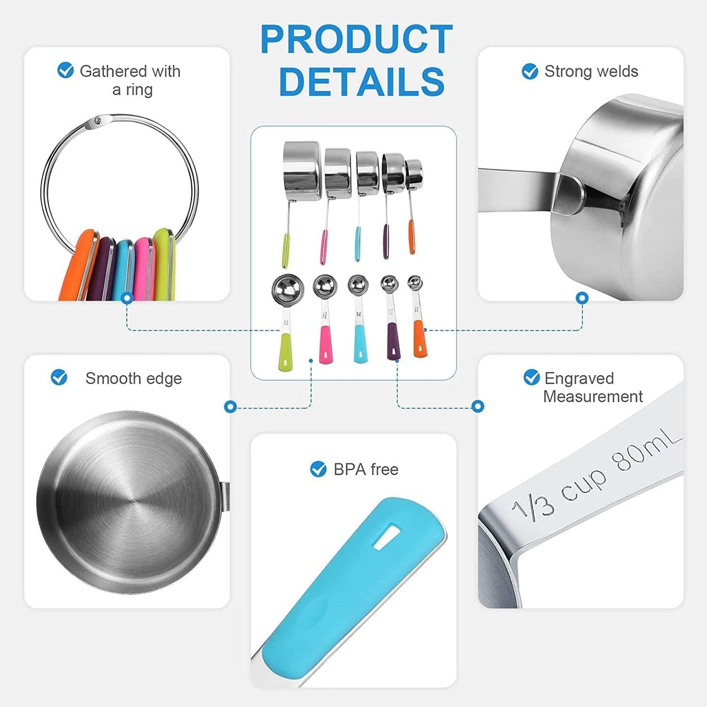 Stainless Steel Measuring Cups Set (8Cups)