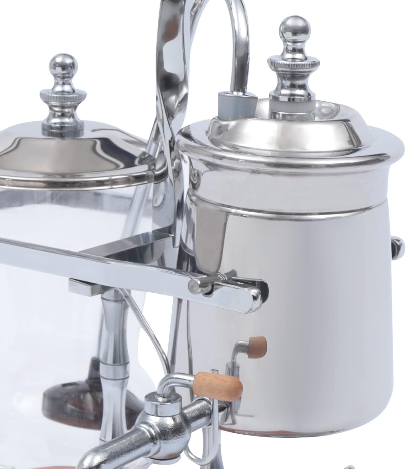 Family Balance Siphon Syphon Coffee Maker Siphon Brewer, Elegant Retro-Style Design Sliver (Sliver)