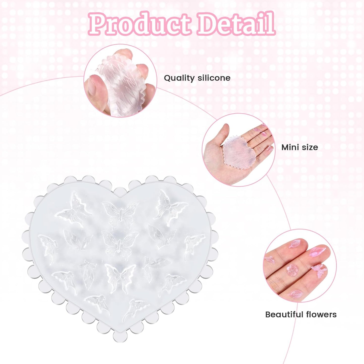 10 Pcs Polymer Clay Molds, Polymer Clay Cutters Molds for Crafts Air Dry Earrings Tools, Jewelry Mini Silicone Resin Flower Molds, Epoxy Polymer Clay Earring Cutters Shapes Making Kit Extruder