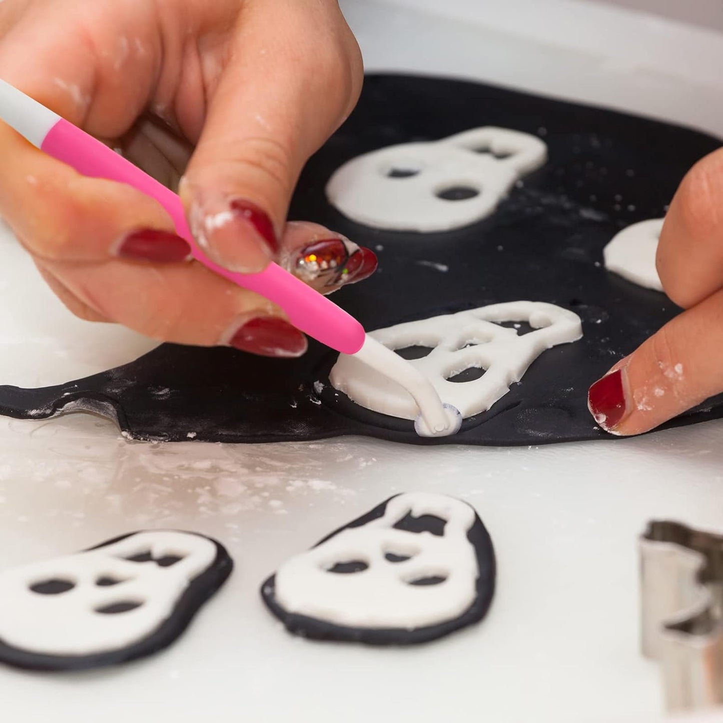 Patelai 10 Pcs Food Safe Paint Brushes Fondant Tools for Cake Baking Chocolate Sugar Cookie Decoration Cake Brushes for Luster Dust Pastry Decorating Supplies with Fondant and Gum Paste Tool(White)