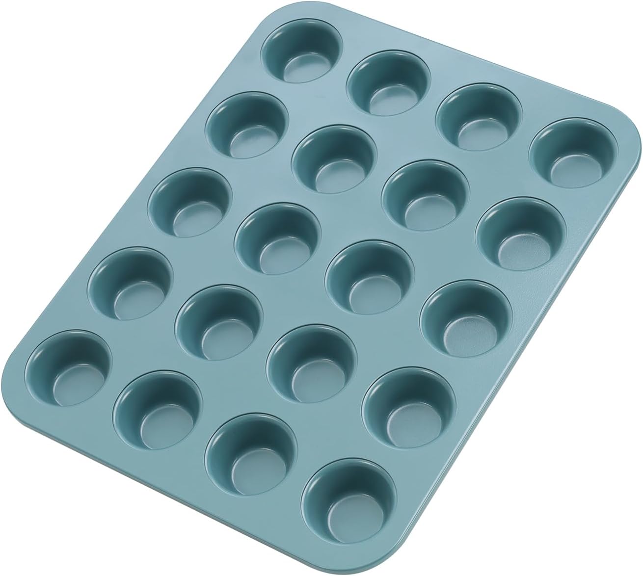 CHEFMADE Mini Muffin Pan, 20 Cups Non-Stick Tiny Cupcake Pan Bakeware for Oven Baking (Green)