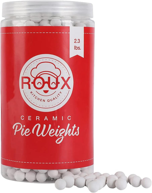 GSM Brands Ceramic Pie Weights for Blind Baking Crust, 2.2 Pounds of Reusable Beans (10mm)