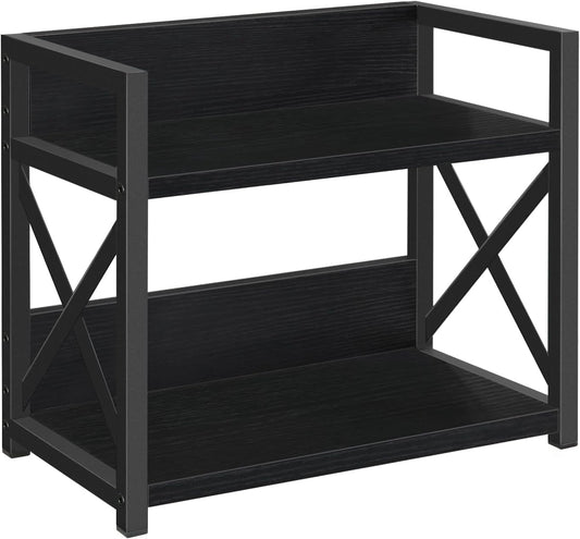 YINMIT Countertop Shelf Organizer,Coffee Bar Accessories,Spice Rack,Coffee Counter Shelf,2 Tier Coffee Organizer Station for Mugs,Cups,Cream,Syrup (Black, Small)