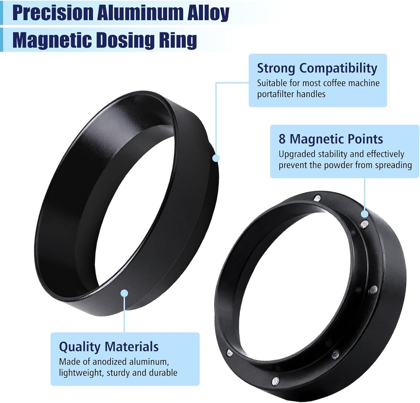 51mm Espresso Dosing Funnel and Puck Screen Set, Espresso Coffee Dosing Ring & 1.7mm 316 Stainless Steel Espresso Portafilter for Coffee Portafilter Filter Basket