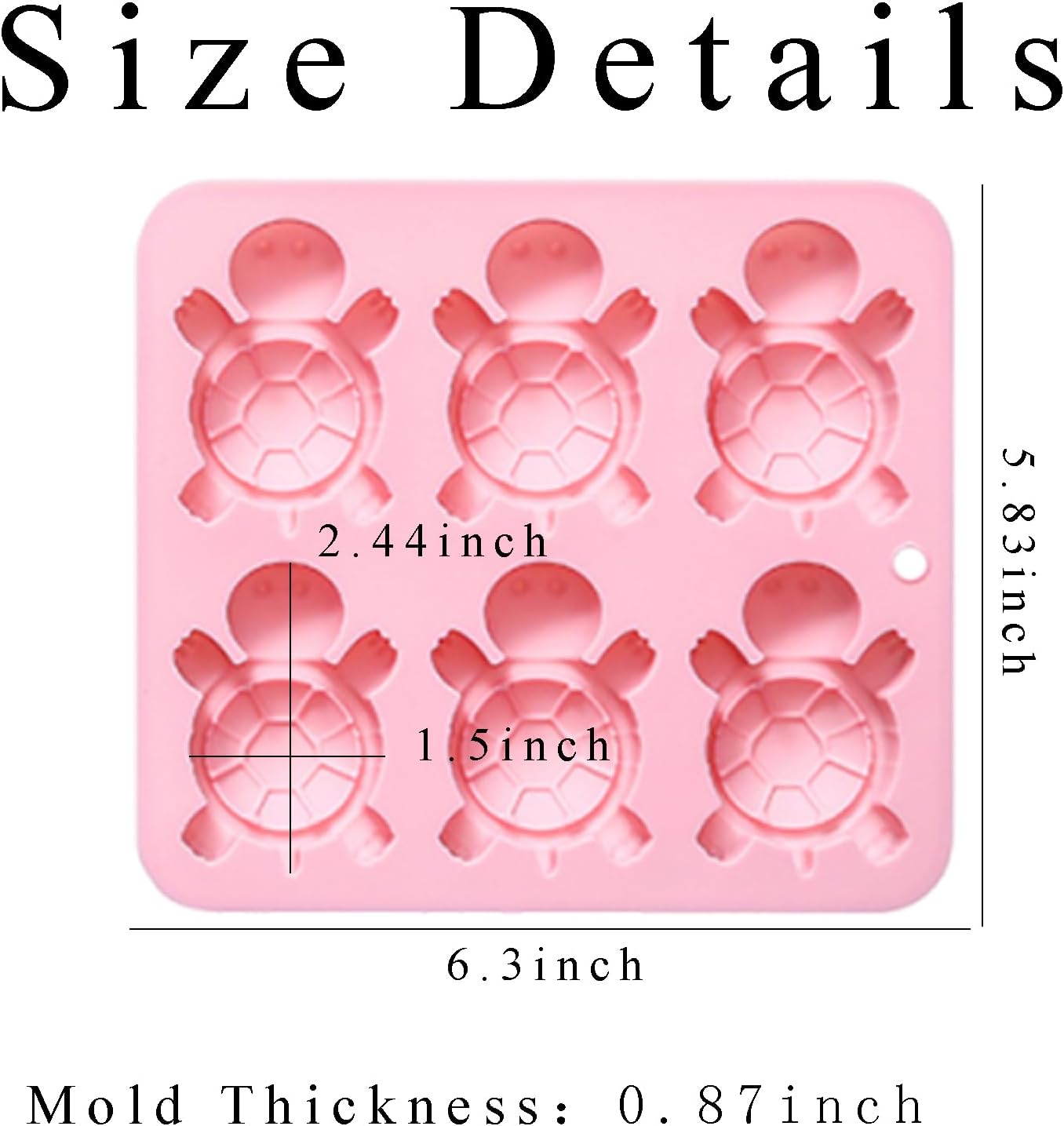 2 Pcs Turtle Ice Cube Molds, 6 Cavity Turtle Shaped Silicone Molds, for Chocolate, Candy, Jello, Wax Melts, Muffin, Cupcake Cake Decor, Gummies