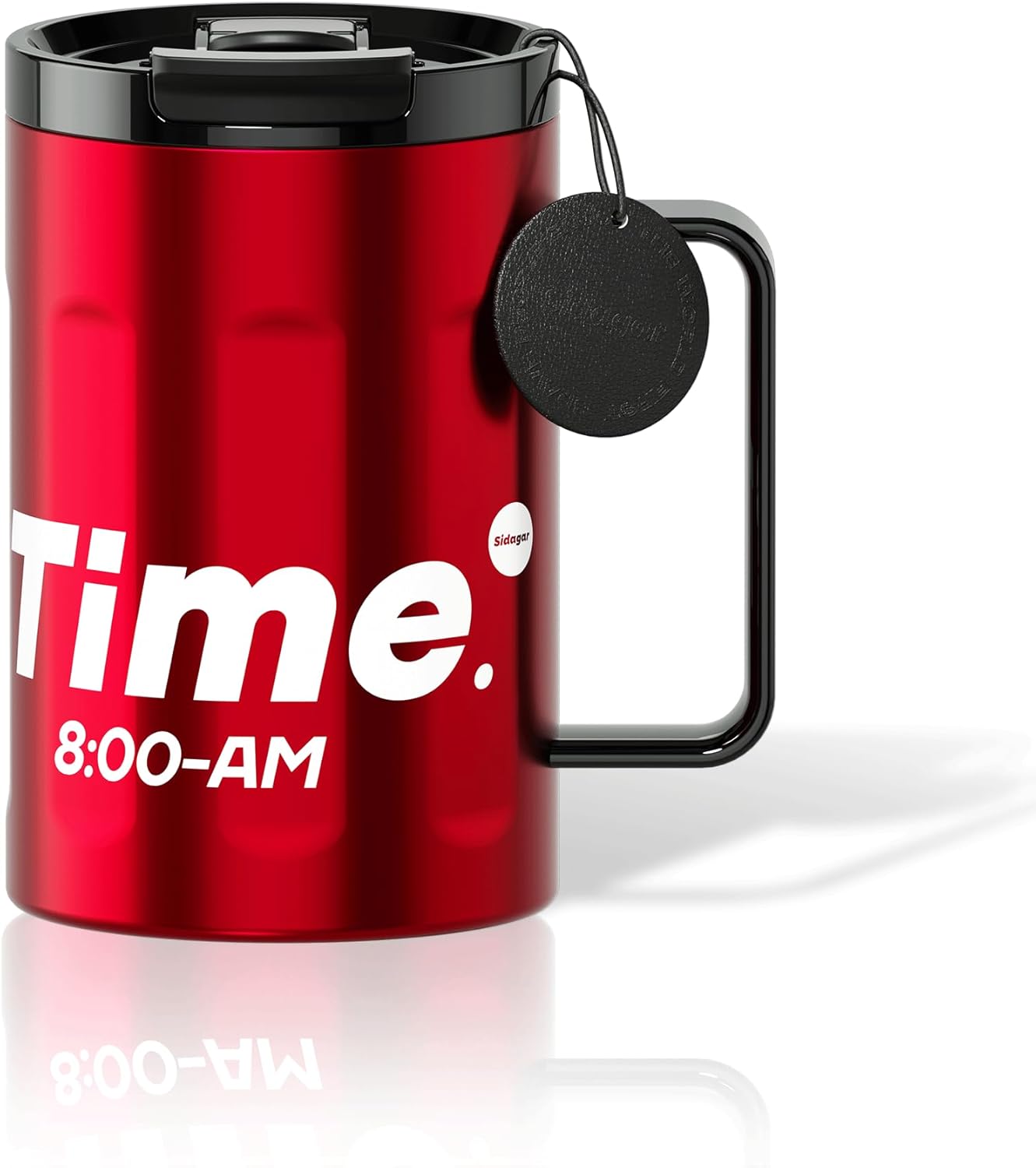 Sidagar+ 18 OZ z Stainless Steel Insulated Coffee Mug with Handle and Lid, Double Wall Vacuum Travel Mug, Tumbler Cup with Sliding Lid, Resuable Insulated Coffee Tumbler, Red