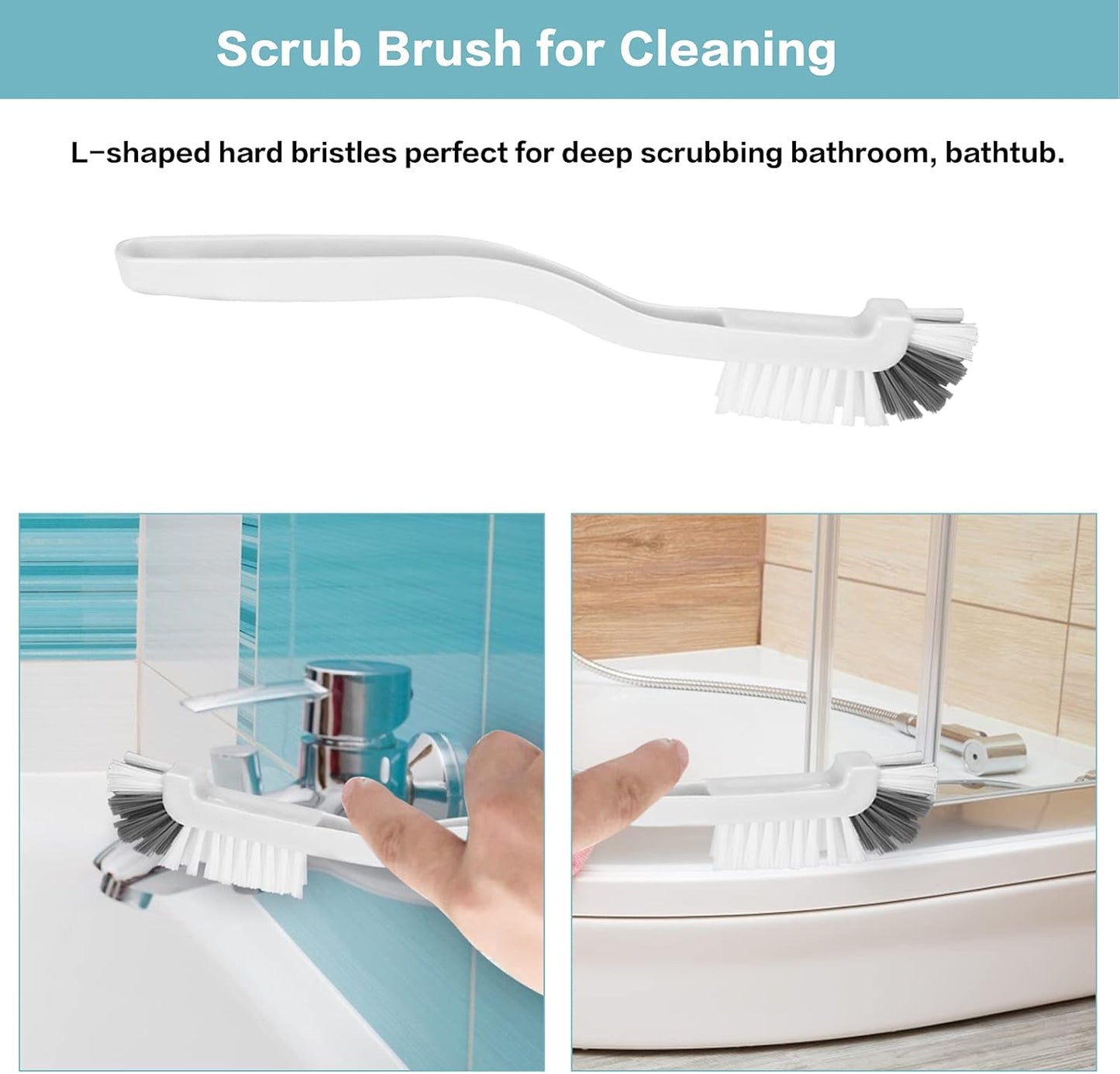 8 Pcs Dish Brush Bottle Bathroom Scrub Brushes Kitchen Cleaning Brush Right Angle Kitchen Brush Sink Household Pot Pan Edge Corners Tile Lines Brush with Stiff Bristles