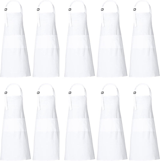 RAJRANG 100% Cotton Cooking Apron with 3 Pockets Kitchen Chef BBQ Adjustable Bib Aprons for Women Men