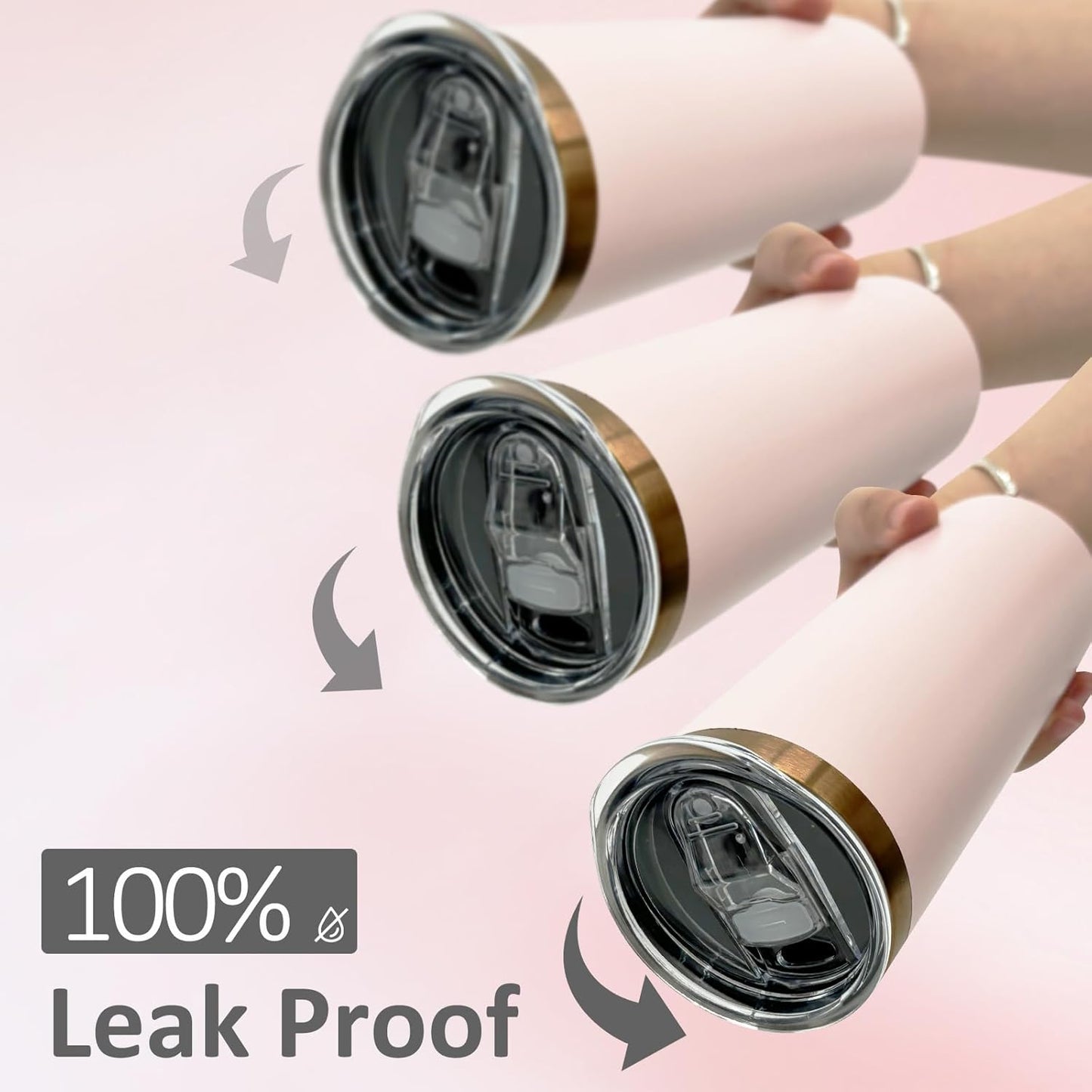 20 oz Skinny Tumblers Bulk 8 Pack, Stainless Steel Insulated Tumbler with Lids and Straws, Slim Double Wall Powder Coated Travel Coffee Mugs Reusable Cup for Hot Cold Drinks (Pink,8 pack)