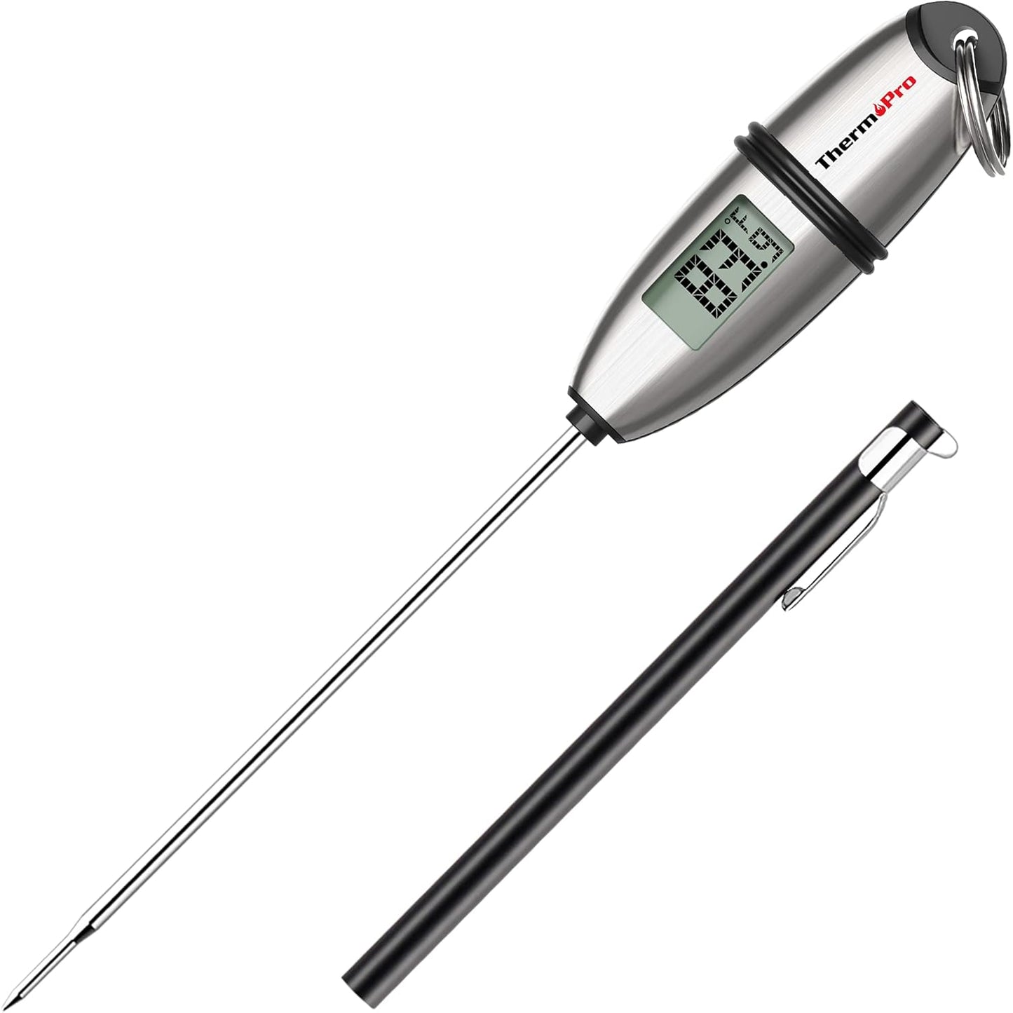 ThermoPro TP02S Digital Food Thermometer for Cooking Bread Baking Sourdough Liquids, Meat Thermometer Digital with Super Long Probe for Grill Kitchen BBQ Oil Milk Yogurt Candy Making Accessory