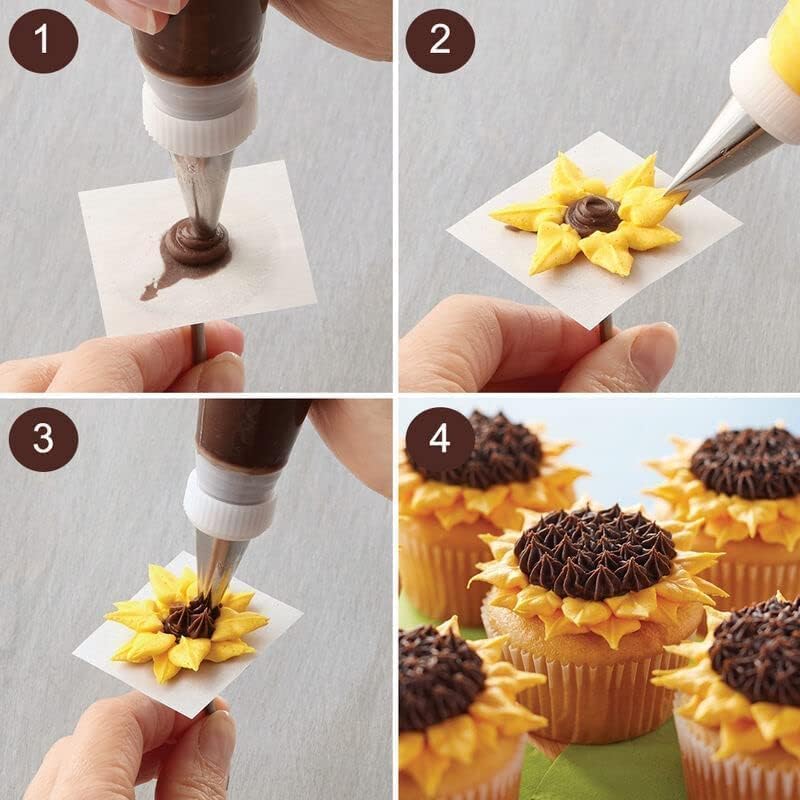 6 Pcs Leaf Piping Icing Nozzle, Cake Decorating Tube Tips Set, Leaves Stainless Steel Icing Piping Nozzles for Pastry Fondant DIy Baking Tools with Cleaning Brush (Leaf)