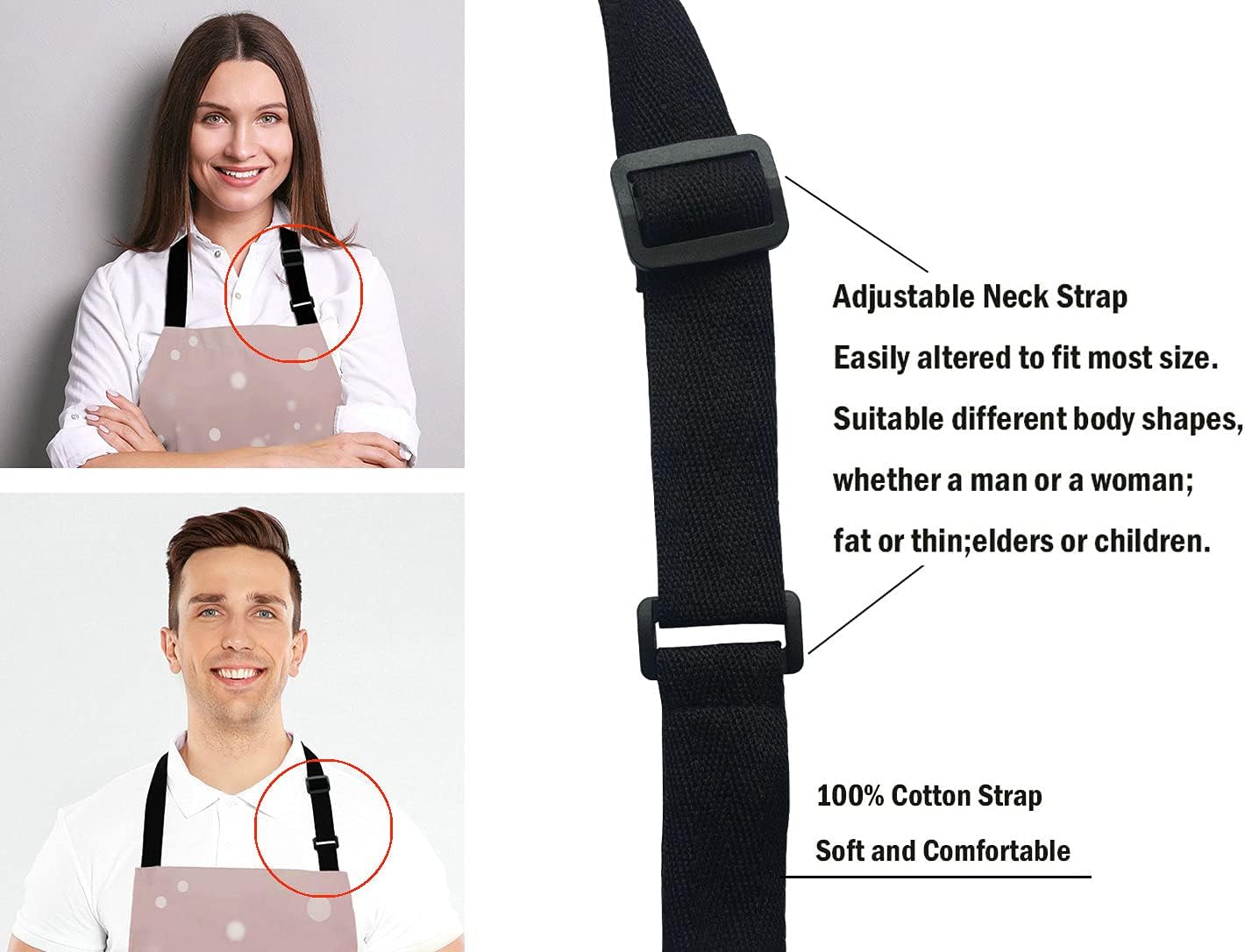 Rose Gold Rainbow Glitter Bib Apron with Adjustable Neck for Men Women,Suitable for Home Kitchen Cooking Waitress Chef Grill Bistro Baking BBQ Apron