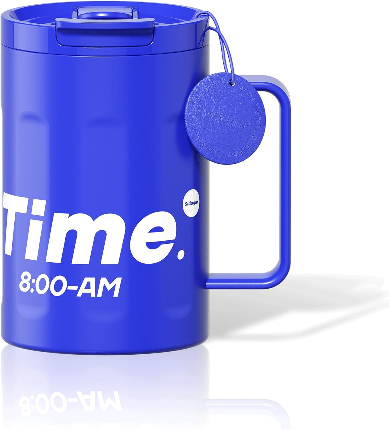 Sidagar+ 18 OZ z Stainless Steel Insulated Coffee Mug with Handle and Lid, Double Wall Vacuum Travel Mug, Tumbler Cup with Sliding Lid, Resuable Insulated Coffee Tumbler, Blue