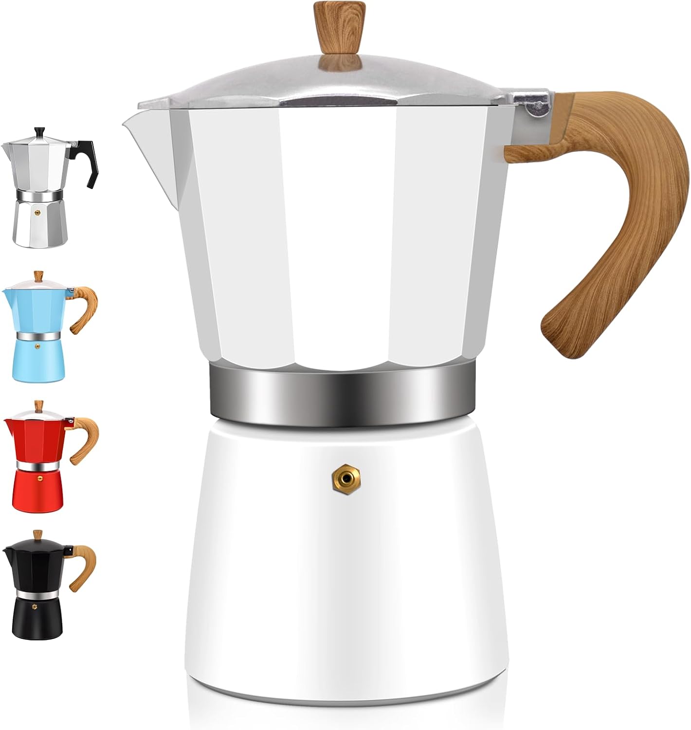 3 Cup Aluminum Espresso Stovetop Moka Pot Express Coffee Maker Percolator Italian Classic Mocha Coffee Machine for Italian and Cuban Cafe Brewing for Home & Camping 150ml 5oz