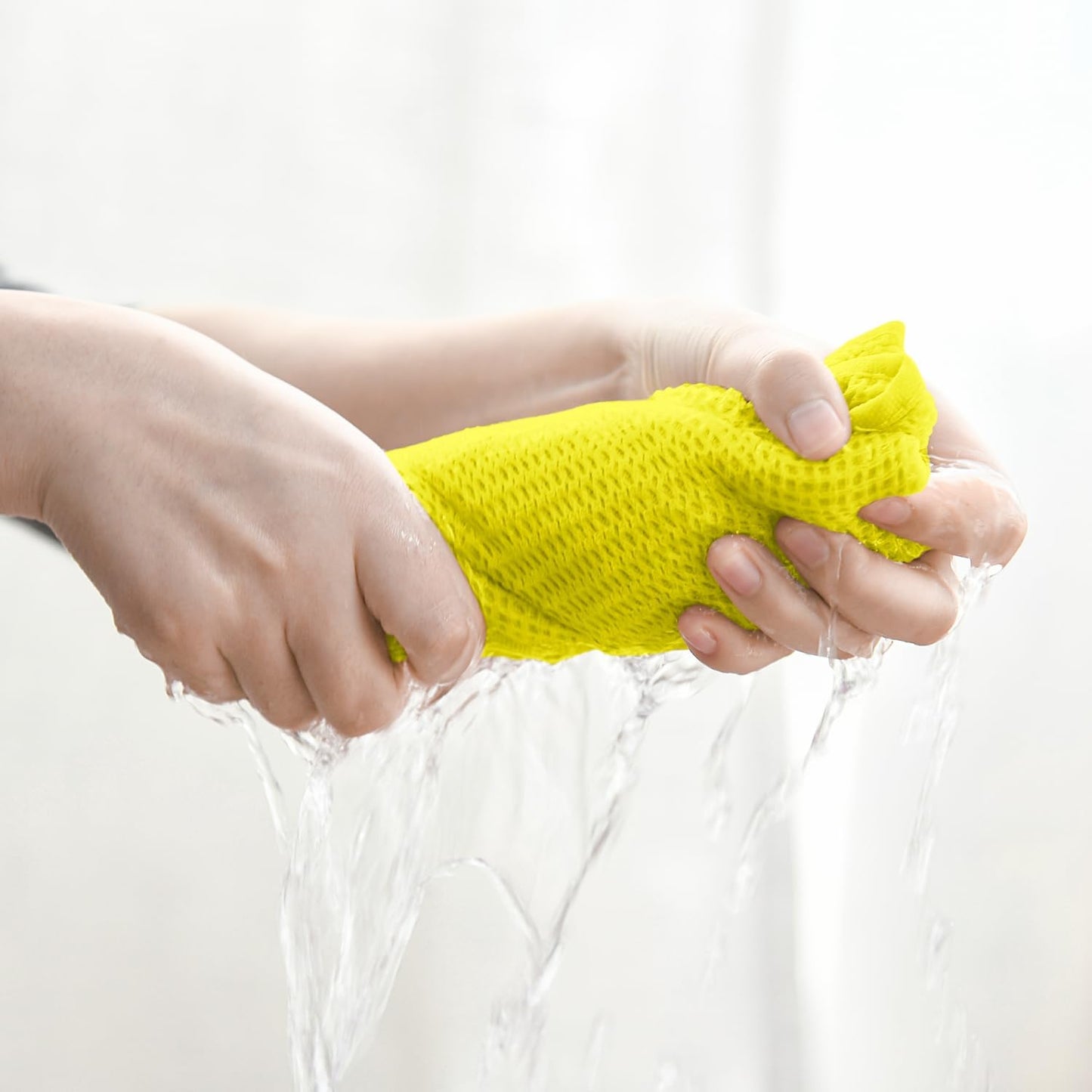 Artoid Mode 100% Cotton Lemon Yellow Waffle Weave Kitchen Dish Cloths, 12x12 Inch Ultra Soft Absorbent Quick Drying Kitchen Dish Towels Set of 6