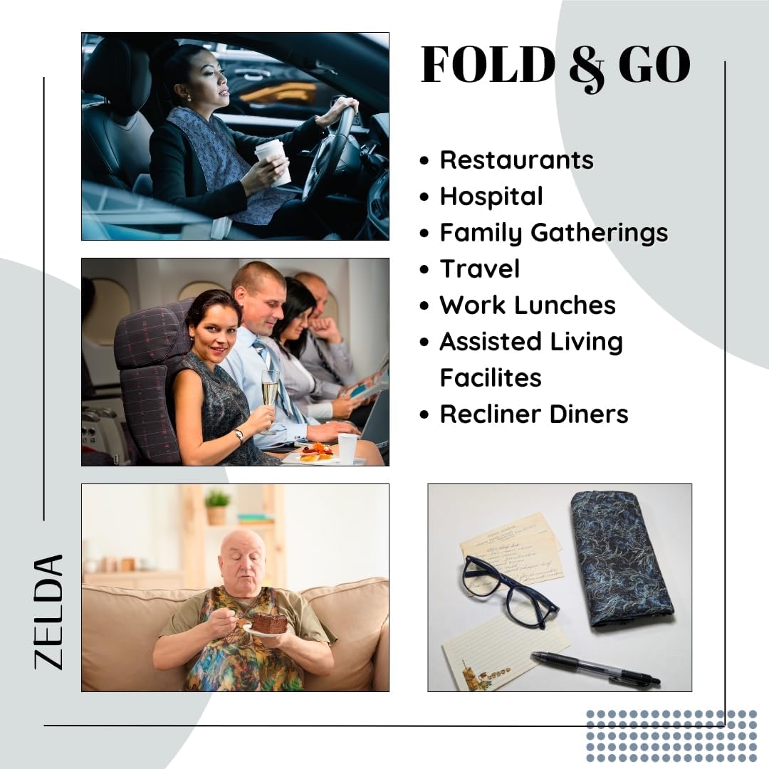 Adult Bib Scarf - Dignified Alternative to Bibs | Washable and Reusable Clothing Protectors for Eating