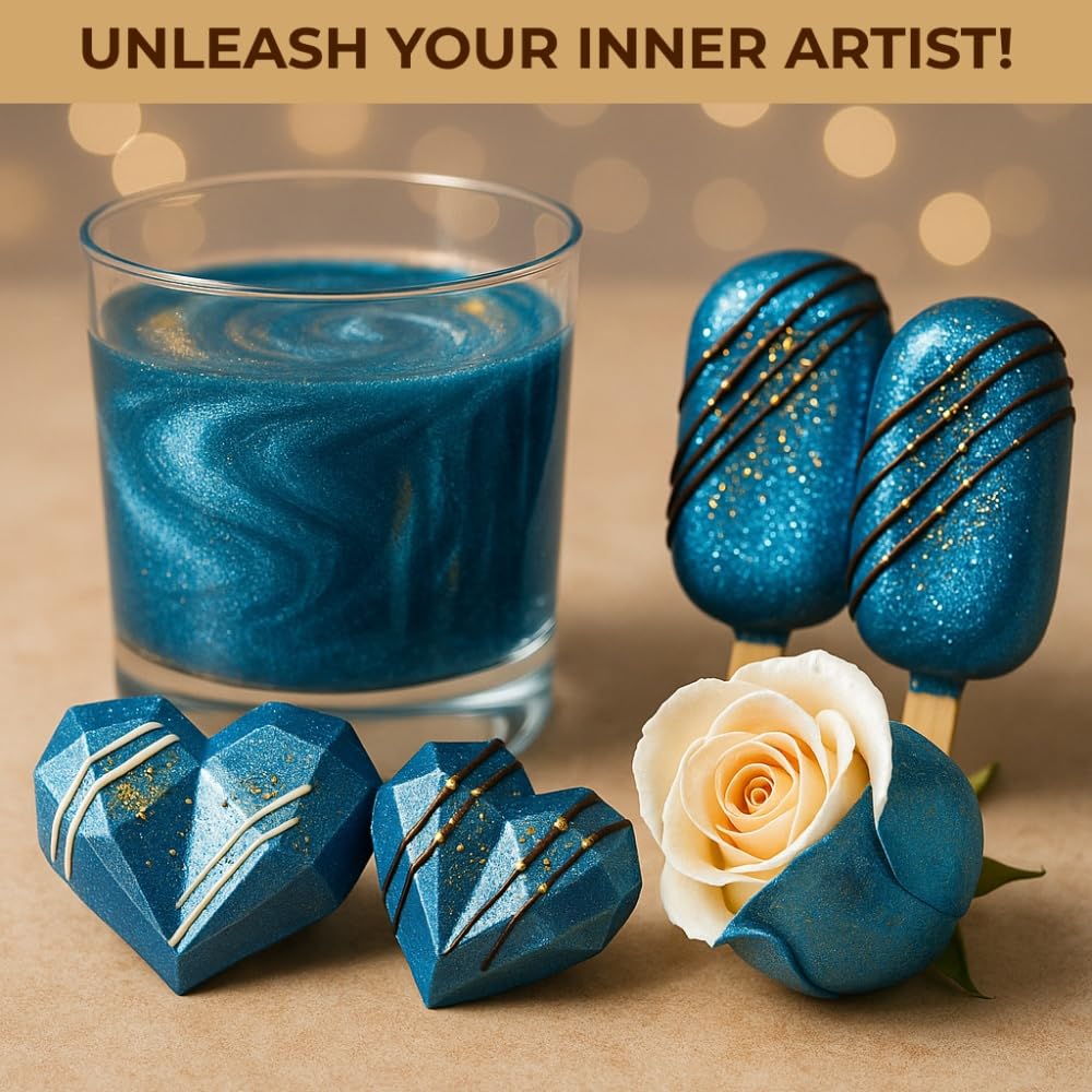 Bulk (20g) Light Blue Luster Dust Edible Glitter for Cocktails | Premium Edible Light Blue Luster Dust for Cake Decorations - Edible Glitter for Drinks Cupcakes Cookies Cakes Food Paint