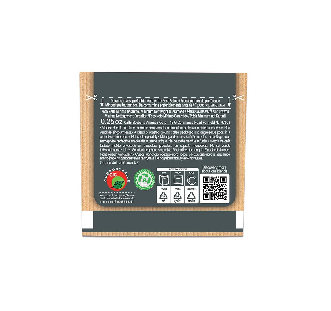 Caffè Borbone Espresso Paper Pods, Black Blend, Intense and Robust, Medium Roast ESE Pods, Authentic Italian Espresso - 50 Count