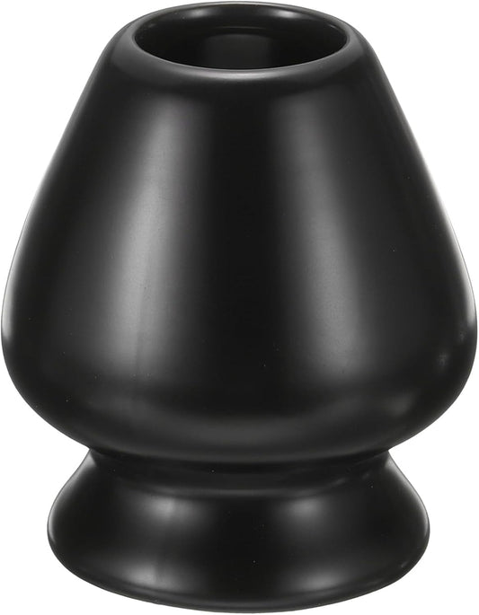 HARFINGTON Ceramic Chasen Stand 73mm Matcha Whisk Holder Teas Set Whisks Stand Traditional Matcha Tea Chasen Holder Tea Set Accessories for Tea Tasting, Matte Black