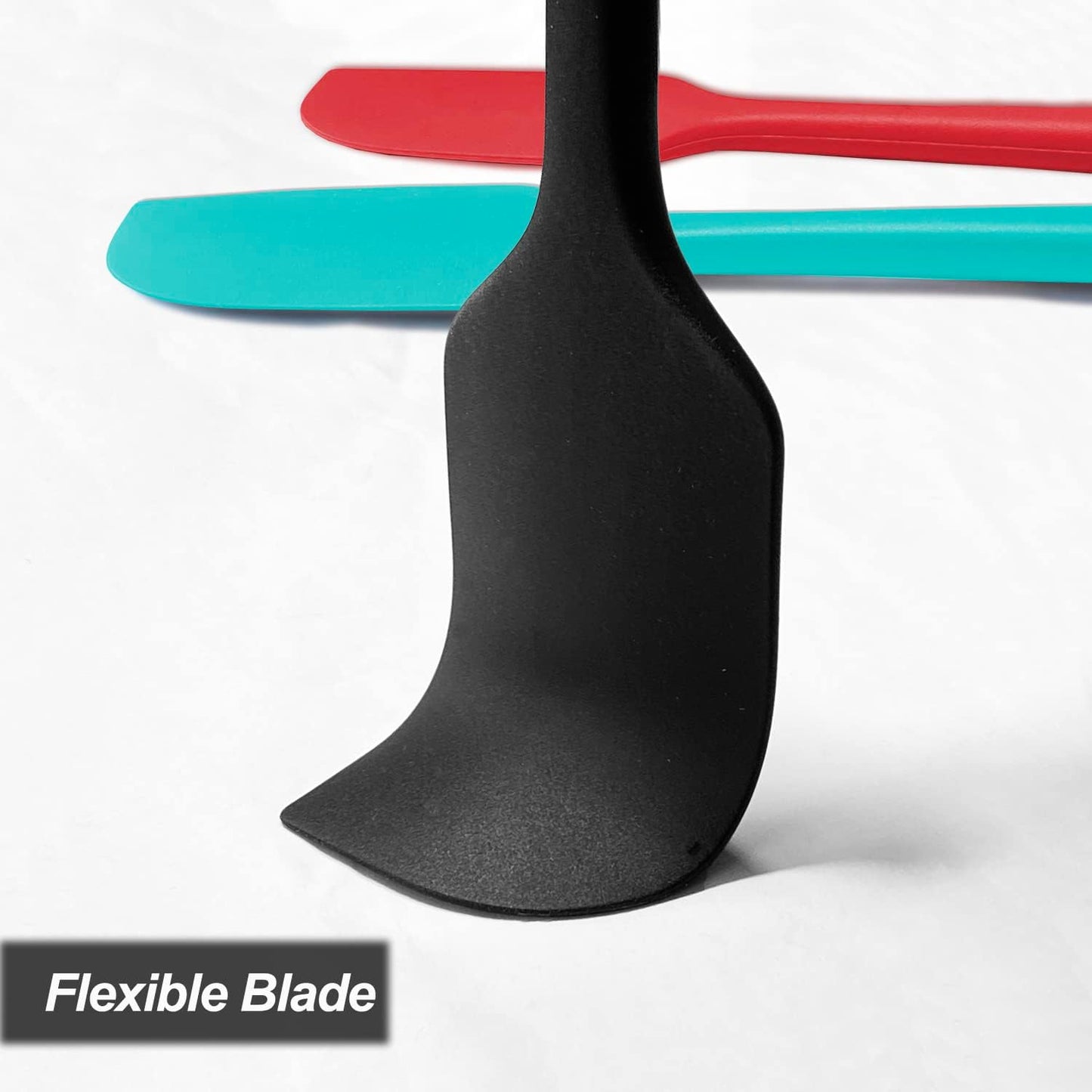 Silicone Spatula for Kitchen, 600°F Heat resistant Spatulas for Baking, Cooking, Scraping,and Mixing, Non Stick Kitchen Utensils, BPA Free, 11.2 IN, 3 Pack, Black