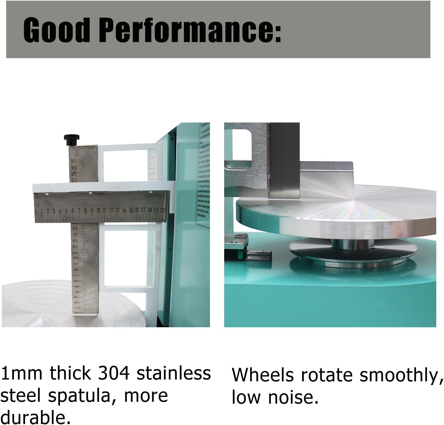 Cake Cream Spreading Coating Smearing Machine Cake Decorating Coating Machine Cake Cream Smoother Adjustable Cake Scraper for 4-12inch Cake 304 Stainless Steel Green