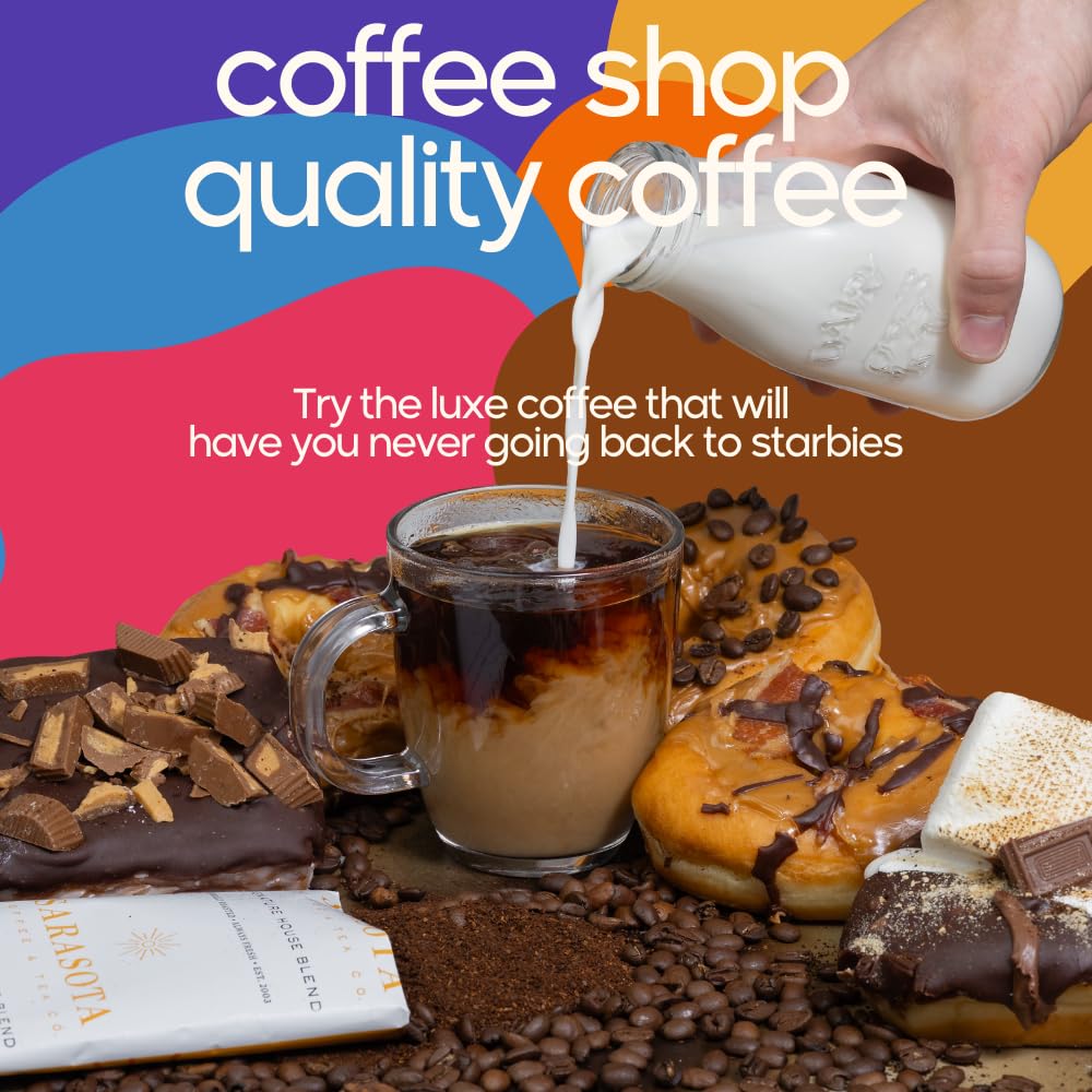 Ground Coffee | Gift Set Sampler Pack Variety Medium, Dark, & Flavored Roast Low Acid Mold Free Pouches | Gourmet Bulk Packets | Highest Rated Individual Premeasured Powder Bags for 12 Cup Drip Maker