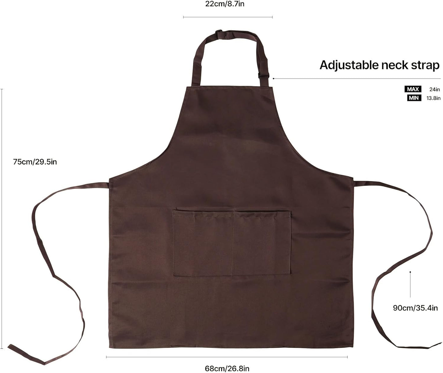 Kitchen Bib Apron for Women Men with Pockets Chef Art Aprons for Cooking Painting Pottery Ceramics